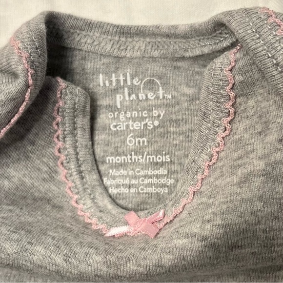 Carter’s baby girl organic cotton onesies - bow onesies - new! - 6 months - Picture 3 of 3